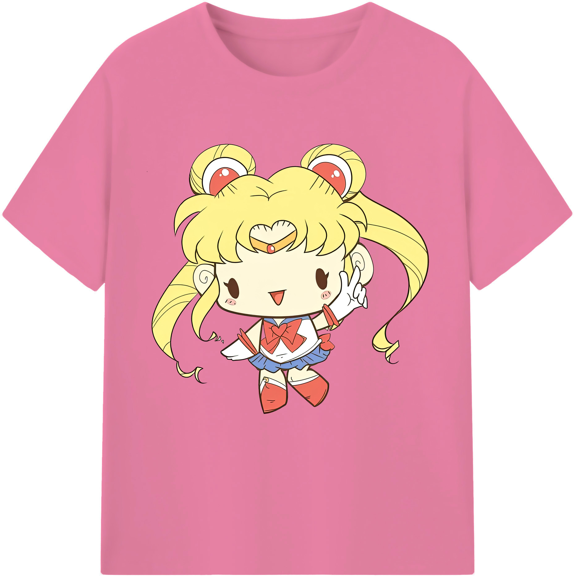 （画像用） 美少女戦士セーラームーン 月野 うさぎ つきの うさぎ Sailor Moon Tsukino Usagi 綿100％半袖Tシャツ（フロントプリント）